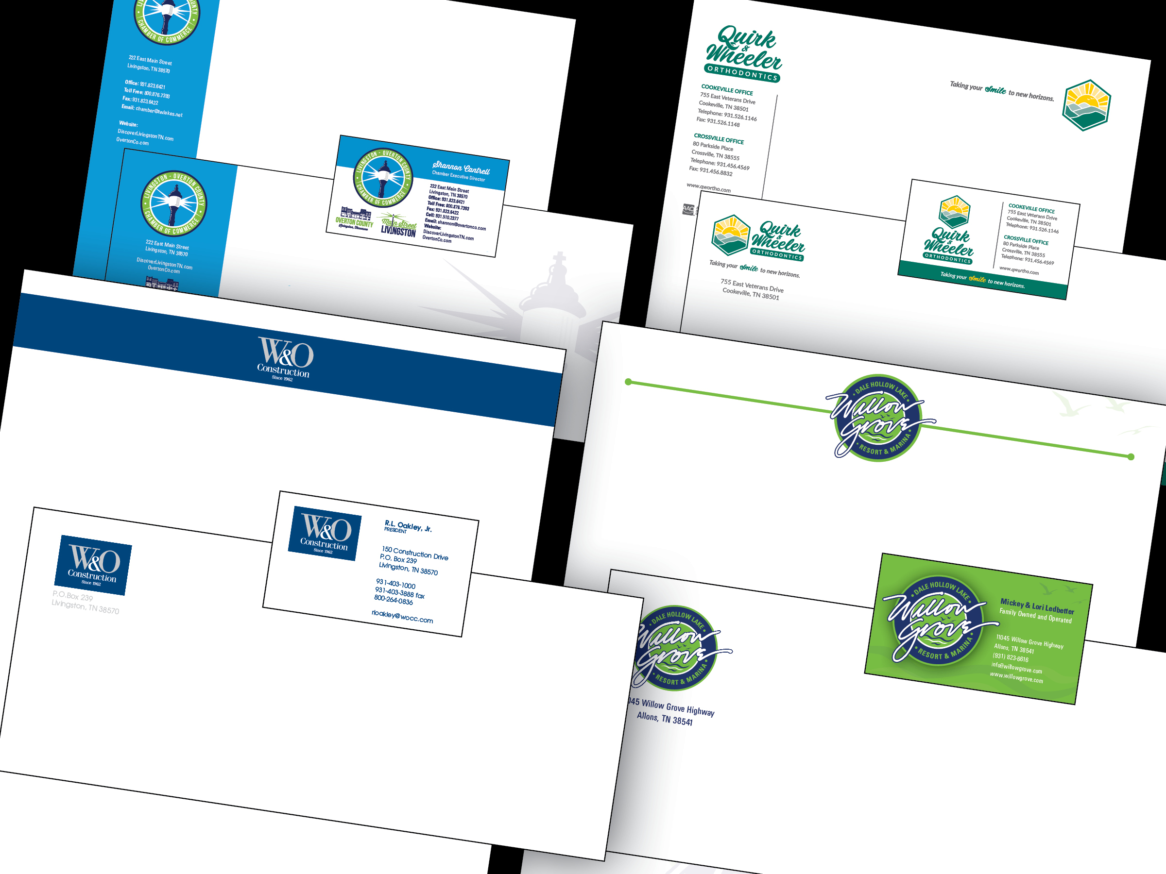 Business cards, envelopes and letterhead by Oliver Printing Company